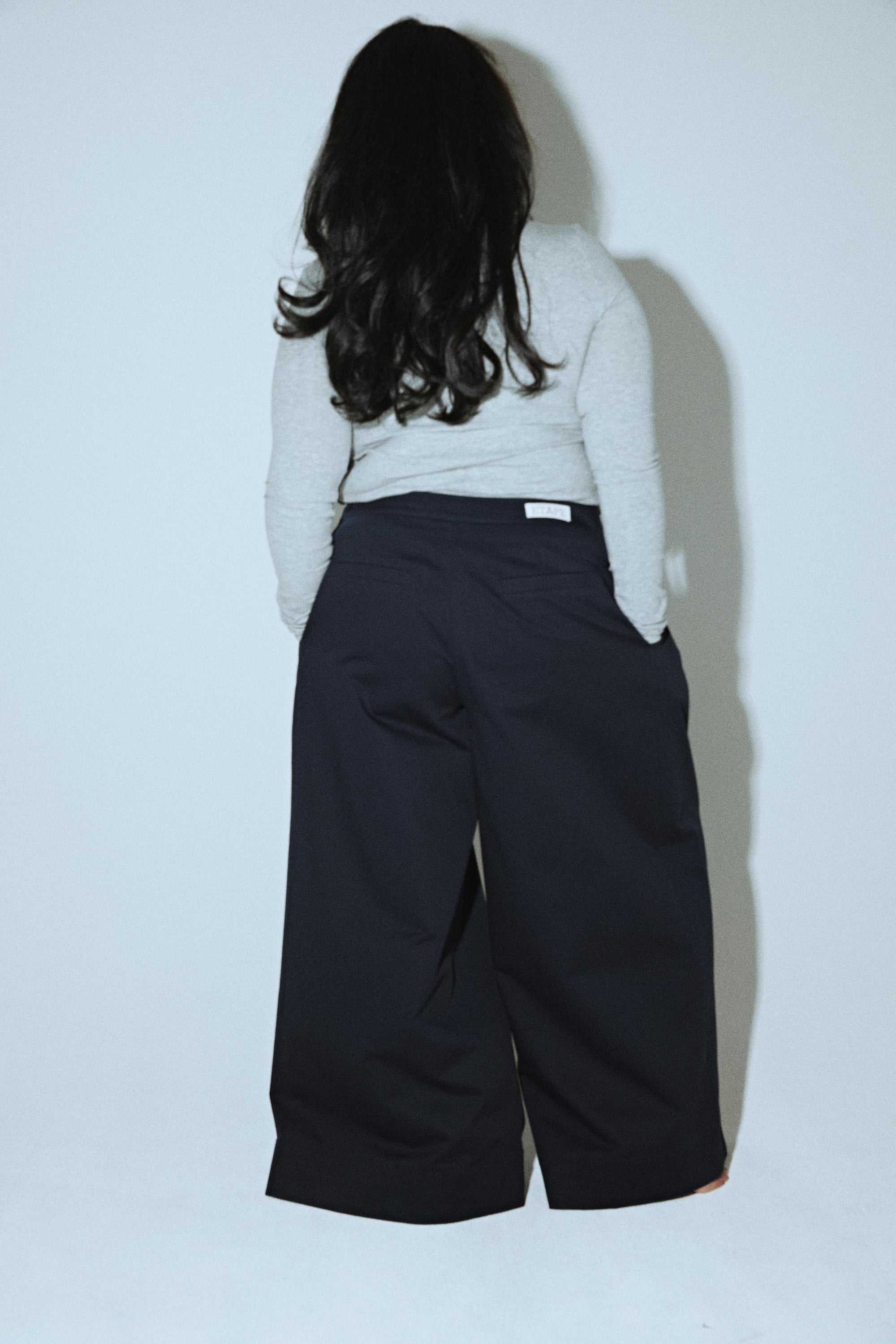 Drawstring Tailored Pant in Navy