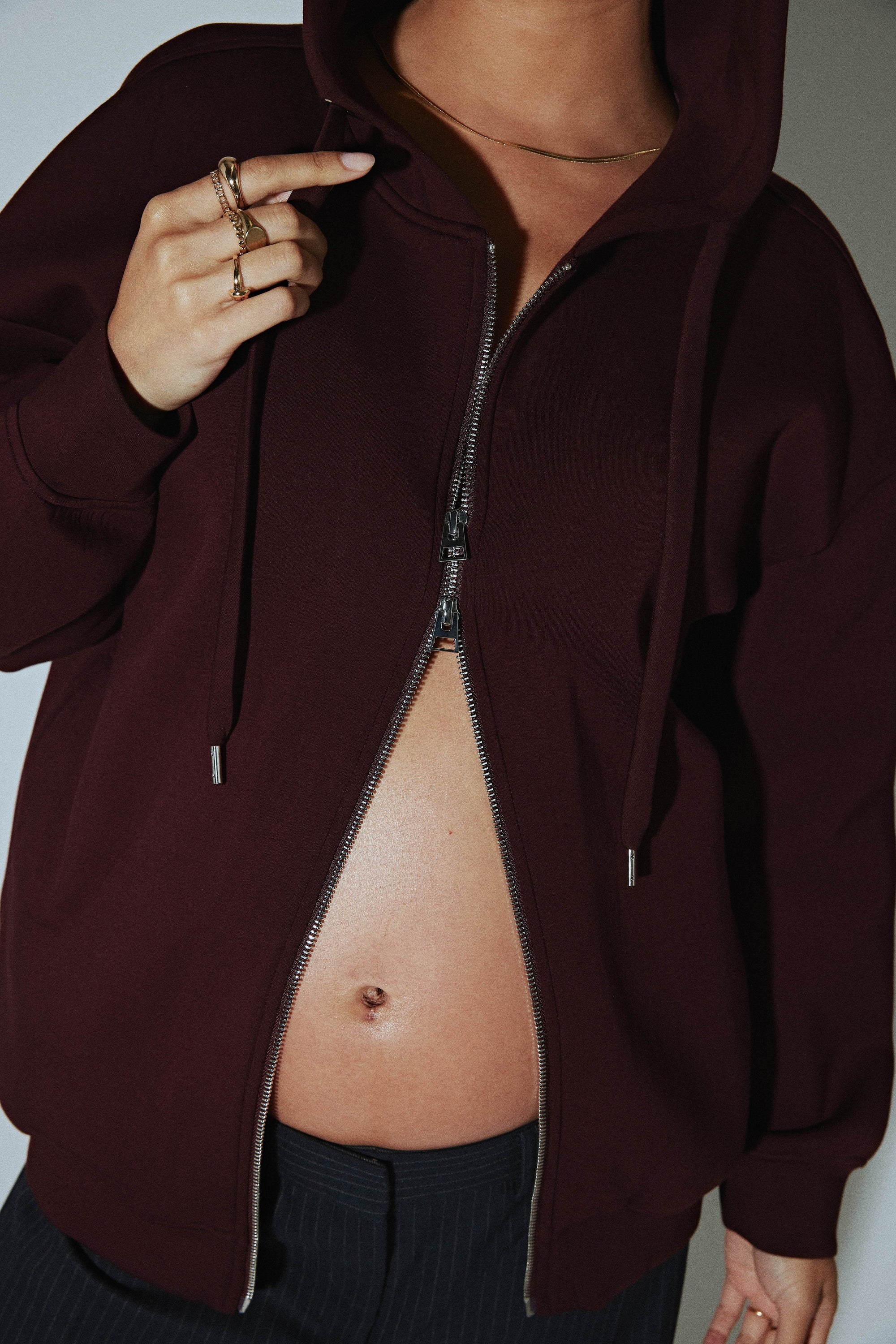 Oversized Hoodie in Burgundy